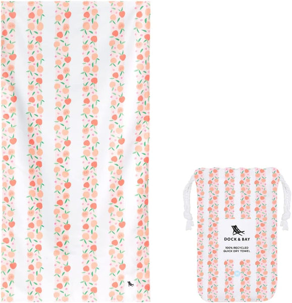 100% Recycled Dock & Bay Quick Dry Travel Towel - Peach Party - WanderbugUK