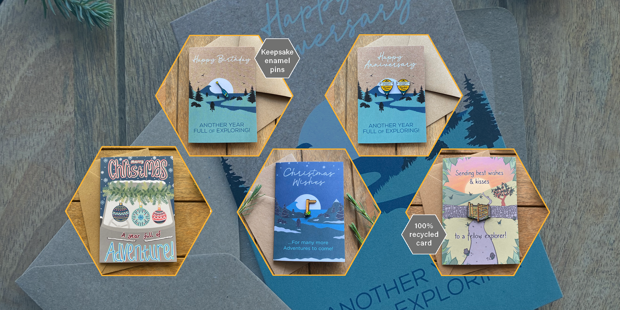 Wanderbug campervan adventure christmas and birthday greetings cards