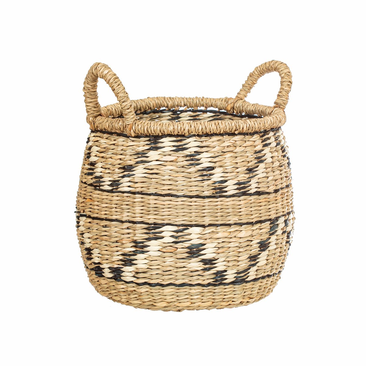 Sass & Belle Seagrass Zig Zag Storage Basket - WanderbugUK