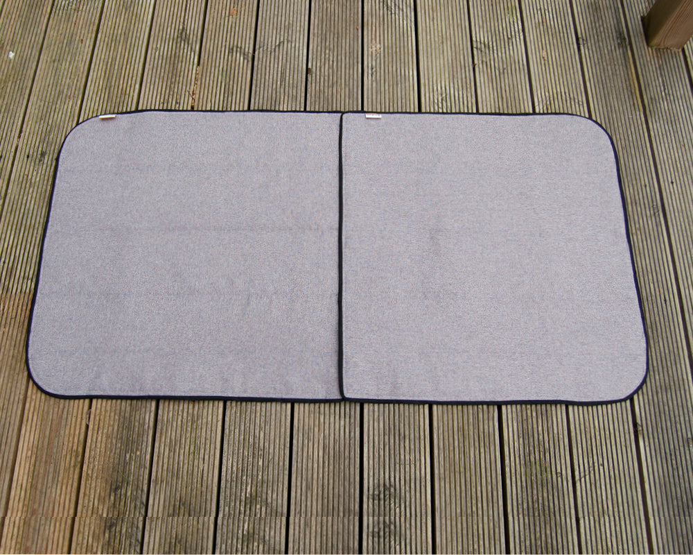 Ducato Relay Boxer Ram Promaster Side Door Window Blind Mat Cover Set - Tweed Grey - WanderbugUK