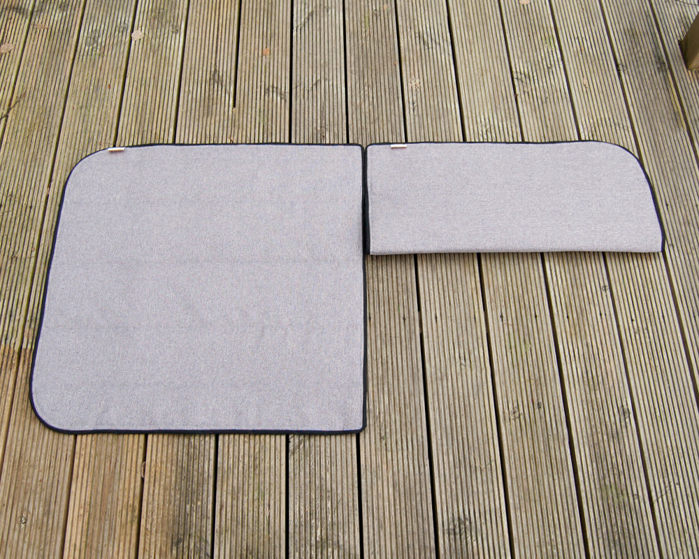 Ducato Relay Boxer Ram Promaster Side Door Window Blind Mat Cover Set - Tweed Grey - WanderbugUK