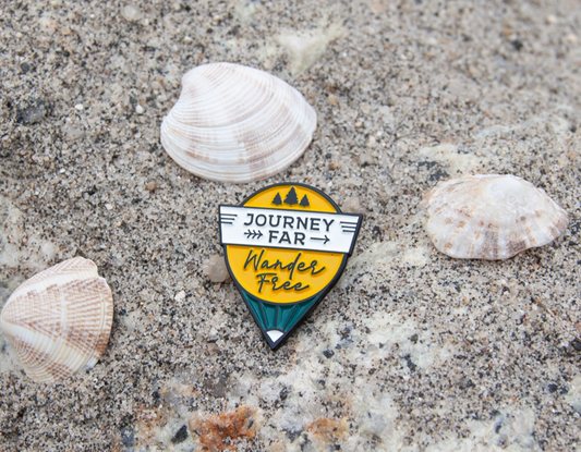 Journey Far Wander Free Enamel pin - WanderbugUK