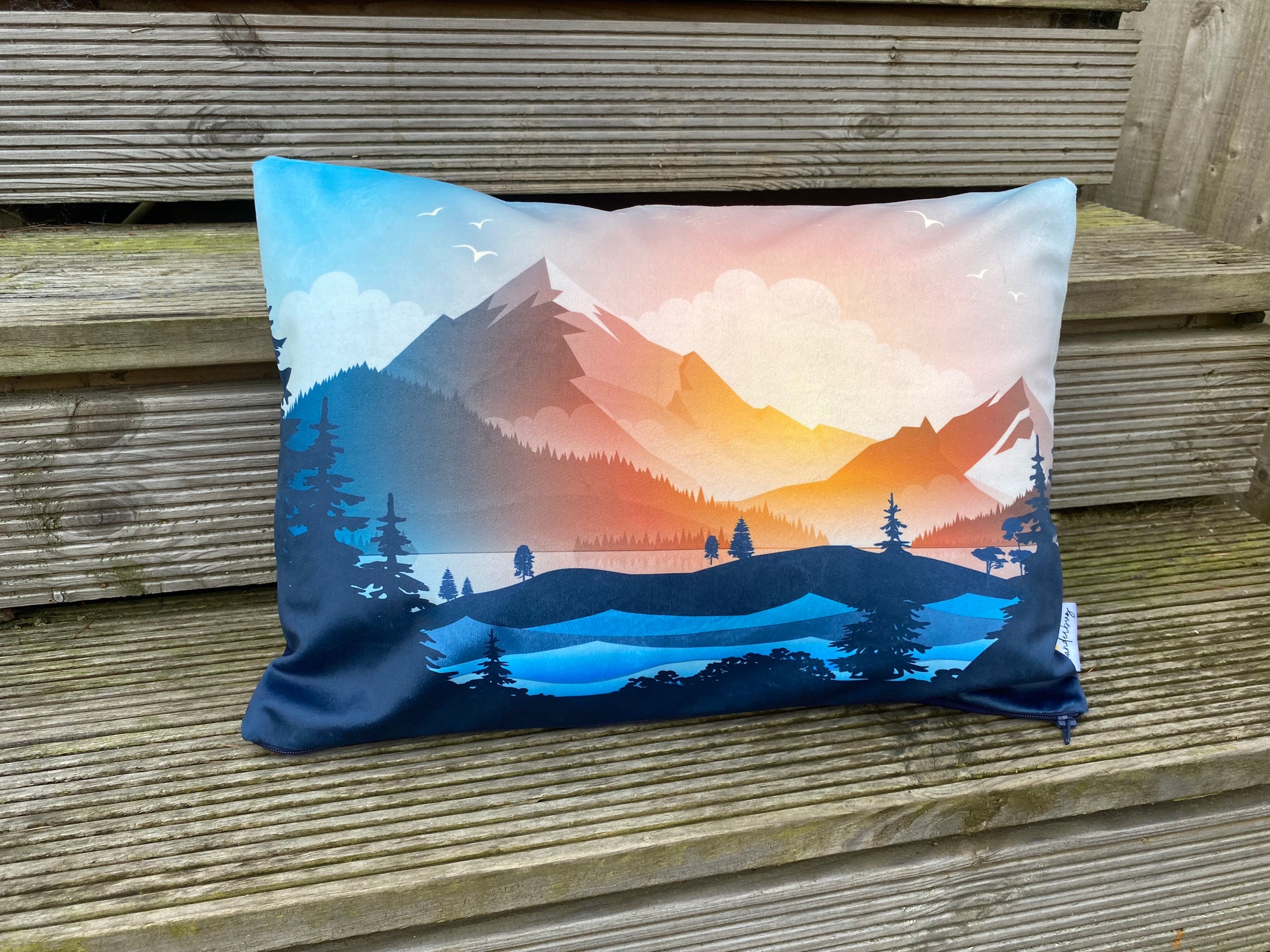 Velvet Cushion cover / Storage pods - Mountain View - WanderbugUK