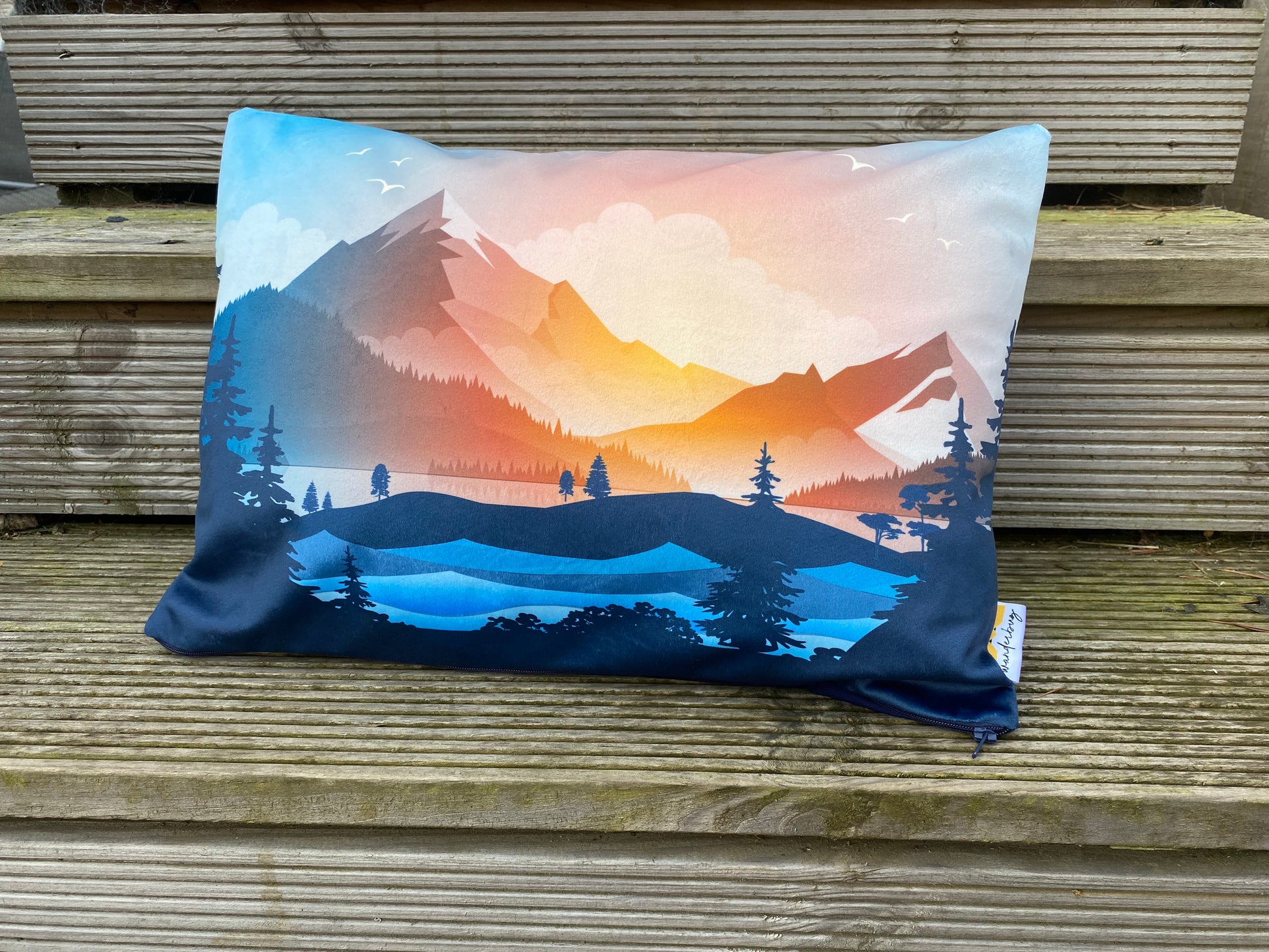 Cosy Campervan Gift Box Hamper - Cushion cover & enamel mugs - WanderbugUK