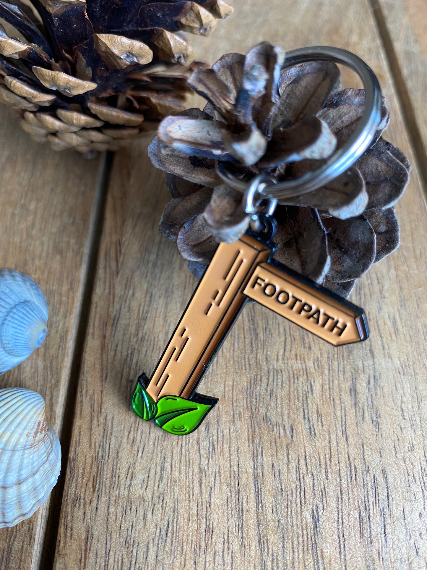 Footpath Hiker Enamel Keyring - WanderbugUK