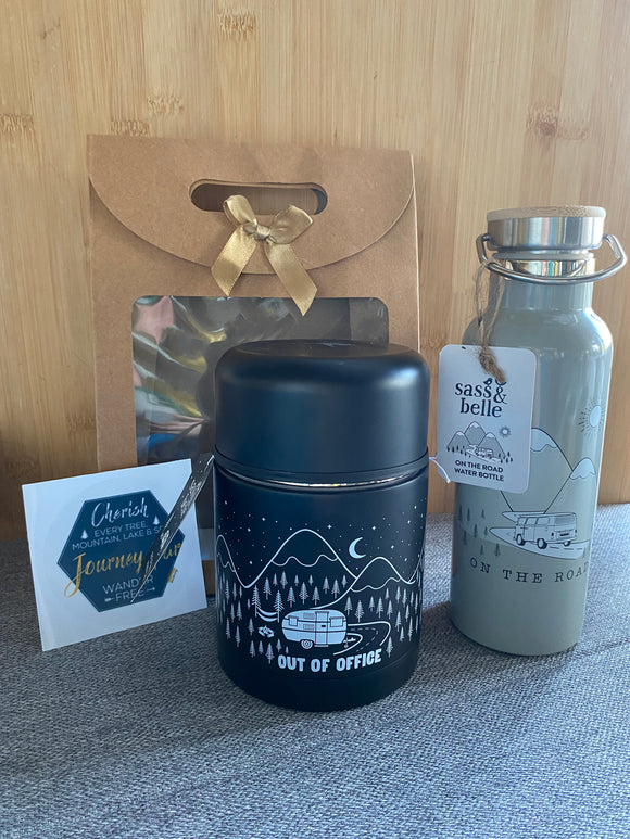Campervan Gift Box Set - Sass & Belle Water Bottle and Thermal Food Flask - WanderbugUK