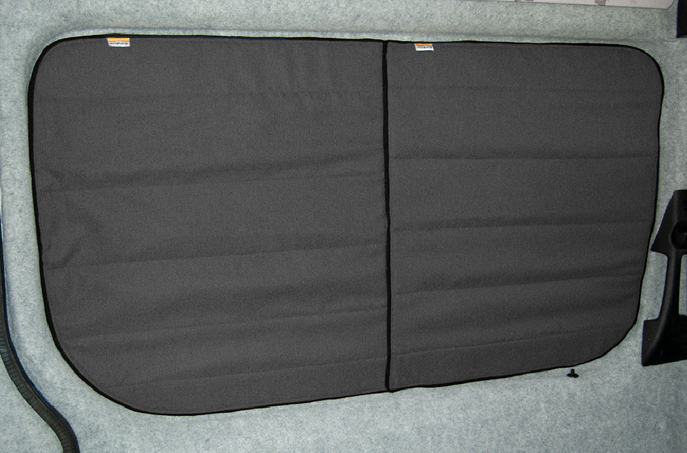 Large Vans - Side Door (UK Drivers side) Campervan Window Blind Cover Set - Tweed Anthracite - WanderbugUK