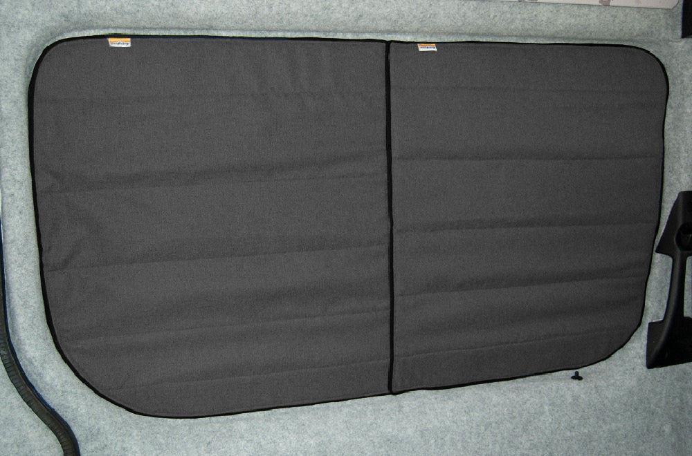 Large Vans - Side Door (UK Passenger side) Campervan Window Blind Cover Set - Tweed Anthracite - WanderbugUK