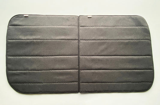 Large Vans - Side Door (UK Drivers side) Campervan Window Blind Cover Set - Tweed Anthracite - WanderbugUK