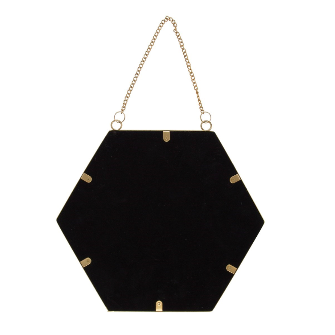 Sass & Belle Jet Black Hexagon Mirror - WanderbugUK