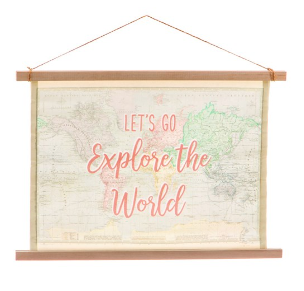 Sass & Belle World Explorer Wall Hanging Canvas Print - WanderbugUK