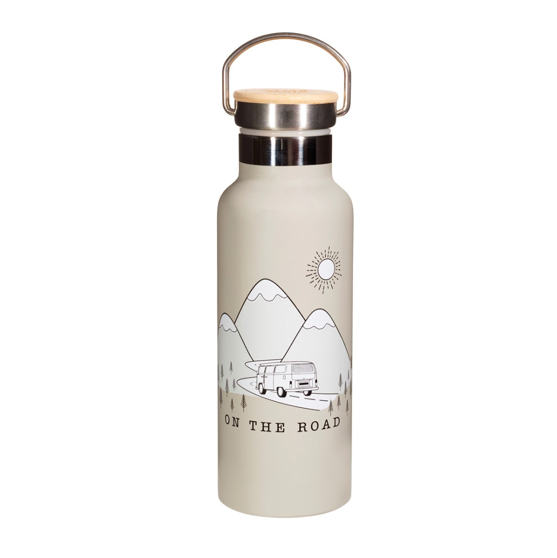 Sass & Belle On The Road Stainless Steel Water Bottle Grey - WanderbugUK