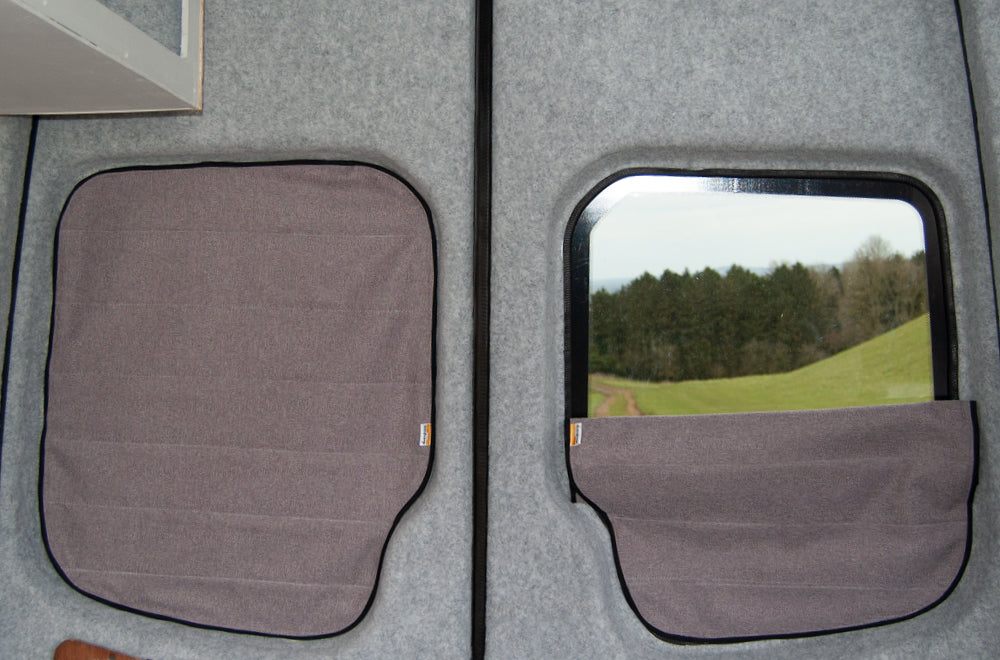 Sprinter & Crafter 2006-2017 Rear Barn Door Window Blind Cover Set - Linen Grey