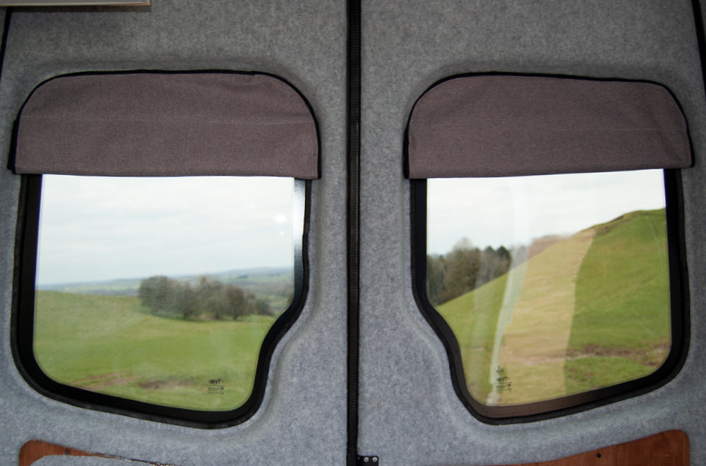 Sprinter & Crafter 2006-2017 Rear Barn Door Window Blind Cover Set - Linen Grey
