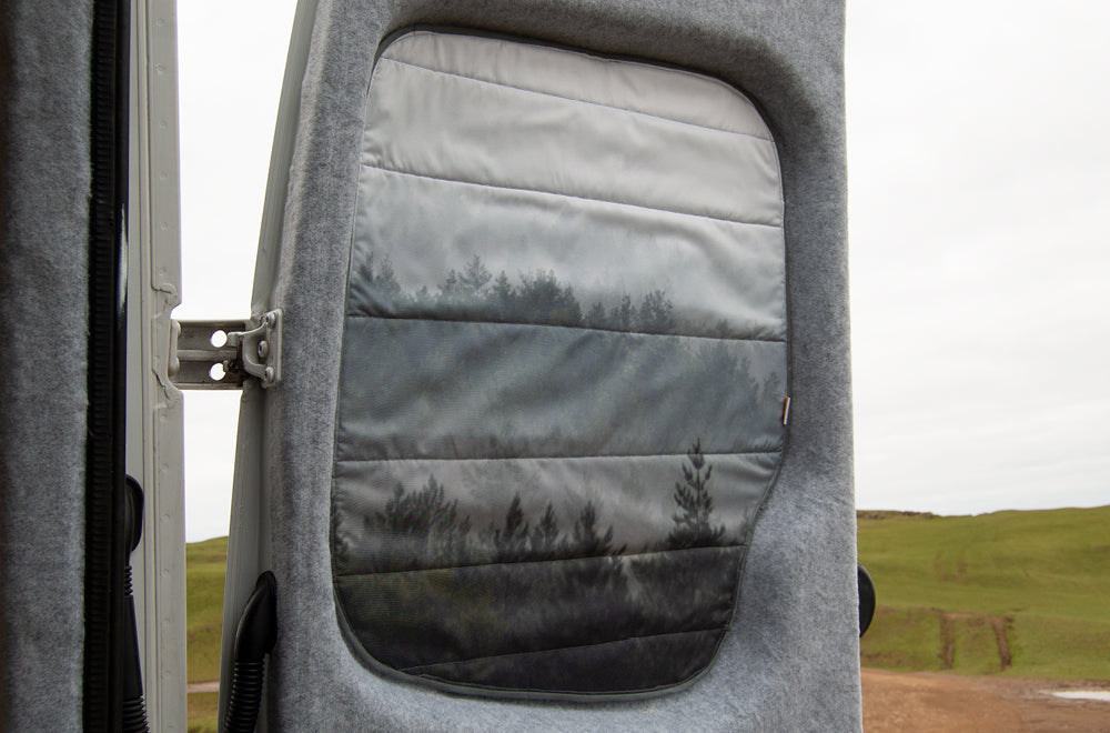 Sprinter & Crafter 2006-2017 Rear Barn Door Window Blind Cover Set - Misty Forest