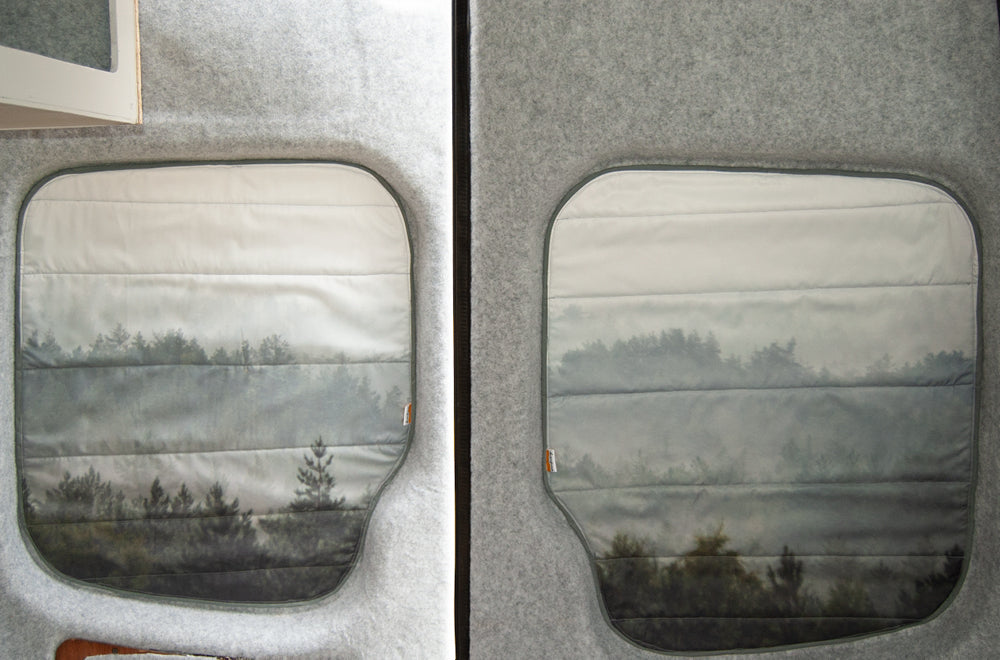 Sprinter & Crafter 2006-2017 Rear Barn Door Window Blind Cover Set - Misty Forest
