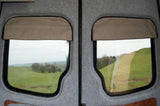 Large Vans - Rear Barn Door Campervan Window Blind Cover Set - Tweed Cream - WanderbugUK
