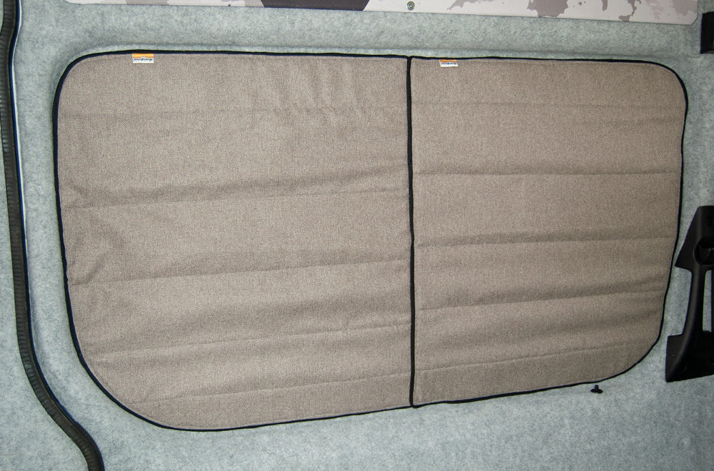 Large Vans - Side Door (UK Drivers side) Campervan Window Blind Cover Set - Tweed Cream - WanderbugUK