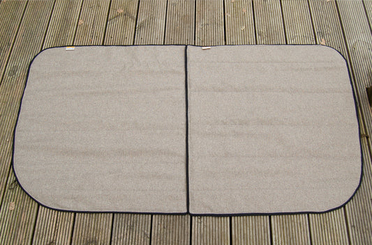 Large Vans - Side Door (UK Drivers side) Campervan Window Blind Cover Set - Tweed Cream - WanderbugUK