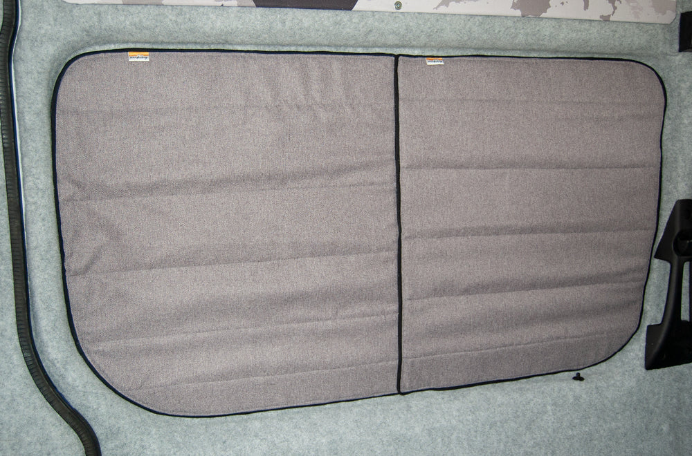 Large Vans - Side Door (UK Passenger side) Campervan Window Blind Cover Set - Tweed Grey - WanderbugUK