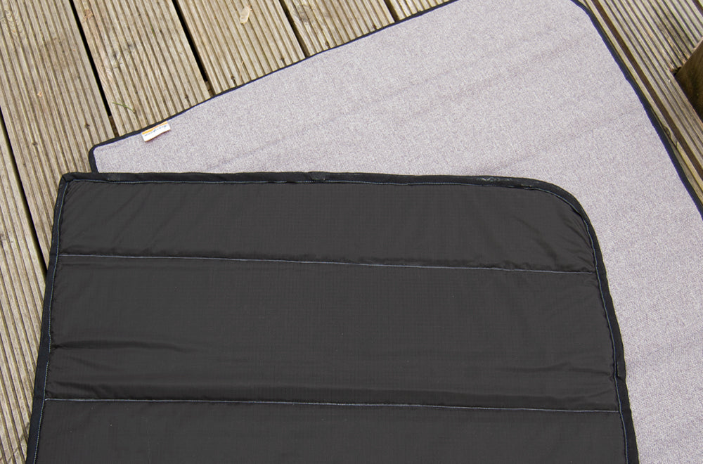Large Vans - Side Door (UK Passenger side) Campervan Window Blind Cover Set - Tweed Grey - WanderbugUK