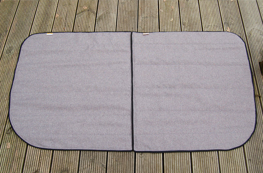 Large Vans - Side Door (UK Drivers side) Campervan Window Blind Cover Set - Tweed Grey - WanderbugUK