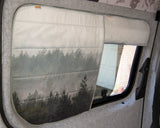 Larger Vans - Side Door (UK Passenger side) Campervan Window Blind Cover Set - Misty Forest - WanderbugUK