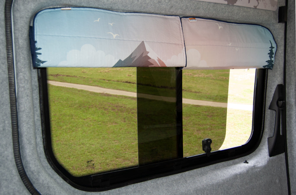 Sprinter & Crafter 2006-2017 Rear Barn Door Window Blind Cover Set - Mountain View