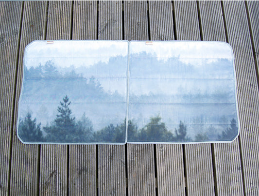 VW Transporter T5 / T6 Rear Side LWB Window Blind Mat Cover Set - Misty Forest - WanderbugUK