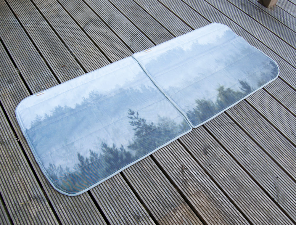 VW Transporter T5 / T6 Side Door Window Blind Mat Cover Set - Misty Forest - WanderbugUK
