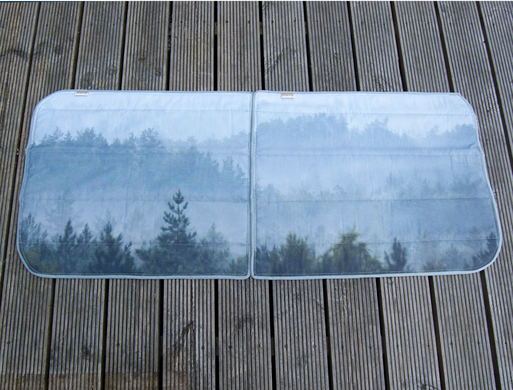 VW Transporter T5 / T6 Side Door Window Blind Mat Cover Set - Misty Forest - WanderbugUK