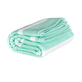 100% Recycled Quick Dry Shower Towel - Mint White Stripe - WanderbugUK
