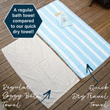 100% Recycled Quick Dry Travel Towel - Grey White Stripe - WanderbugUK