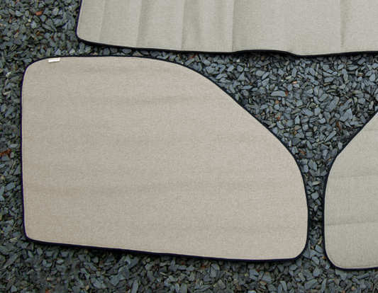 Campervan Cab Door Window Cover Pair - Tweed Cream - WanderbugUK