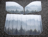 Cab Door Window Cover Pair - Misty Forest - WanderbugUK