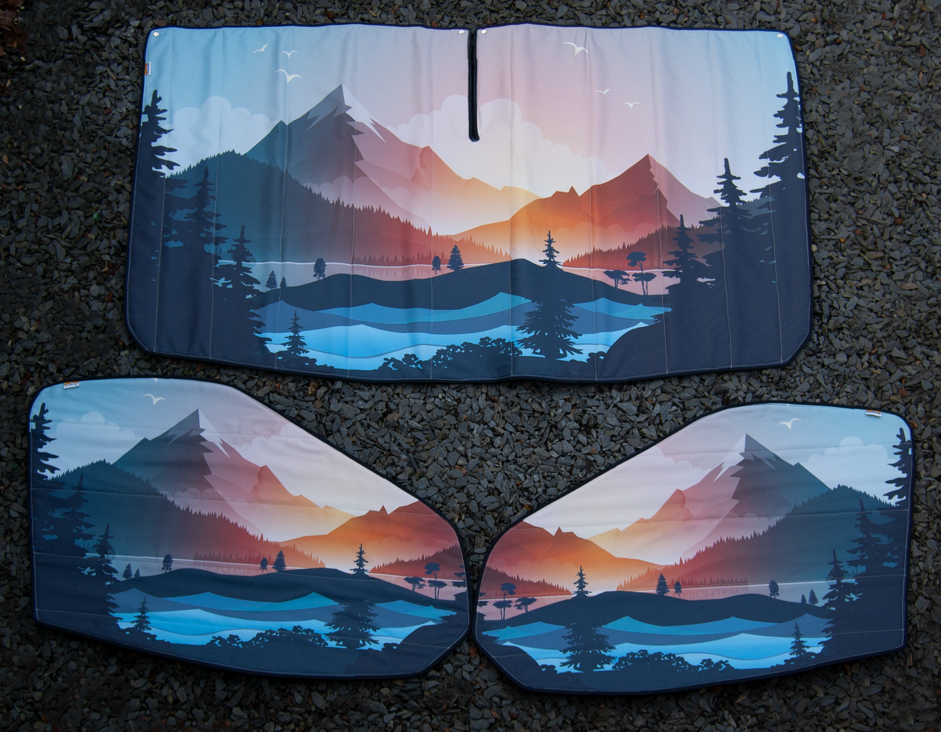 Cab Door Window Cover Pair - Mountain View - WanderbugUK