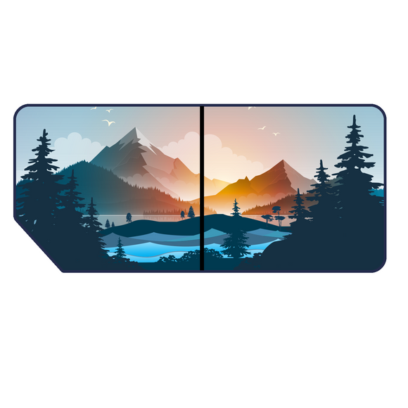 Crafter 2018 onwards Side Door Window Blind Cover Set - Mountain View - WanderbugUK
